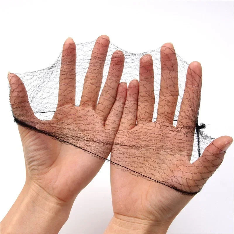 50-Pack Disposable Invisible Mesh Hair Nets – Elastic Bun Nets