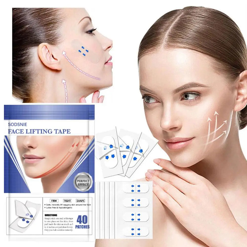 Eelhoe 40-Piece Invisible Face Lift Tape – Waterproof V-Line Lifting Stickers & Adhesive Face Patches for Instant Lift Peaceful Pleasures Health and Wellness