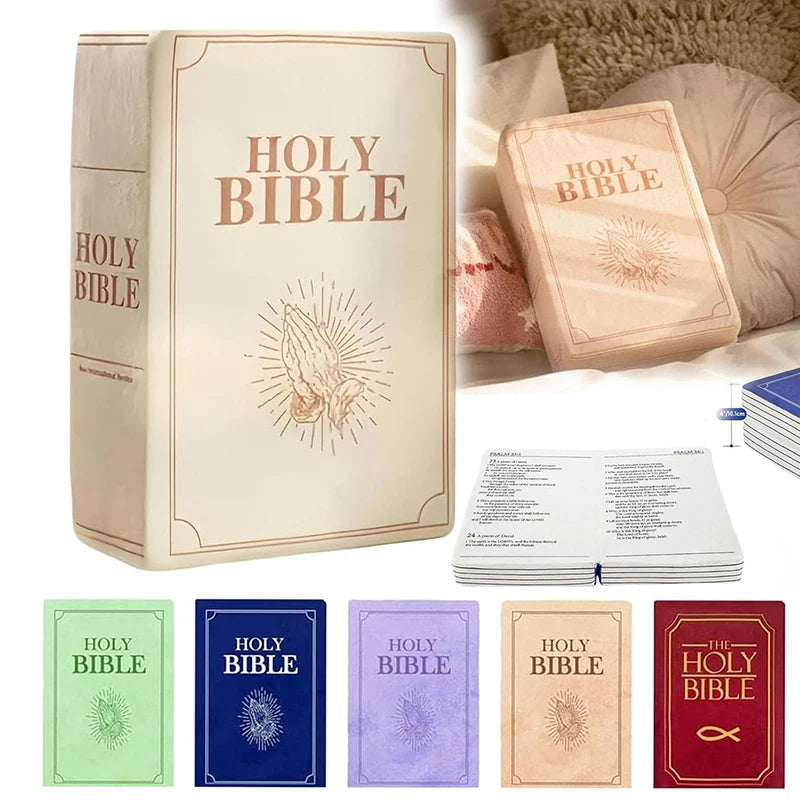 Bible Shaped Plush Pillow | Christian Decor & Gift 33×22cm