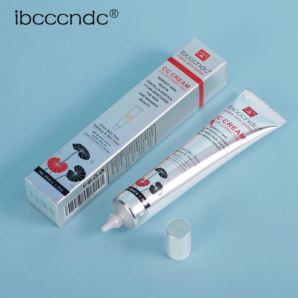 45ml Color Correcting CC Cream Facial Centella Asiatica Repair BB Cream Natural Concealer Whitening Liquid Foundation Cosmetics Peaceful Pleasures Health and Wellness