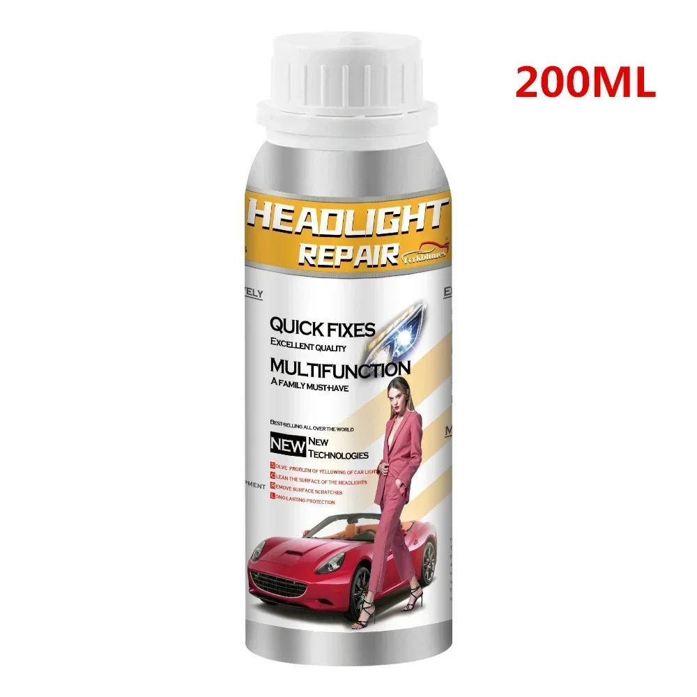 Car Headlight Polish Restoration Kit Headlight Polishing Cleaning Kit Anti-Scratch Hydrophobic Car Headlight Repair Polish Tool Peaceful Pleasures Health and Wellness 200ml no tool
