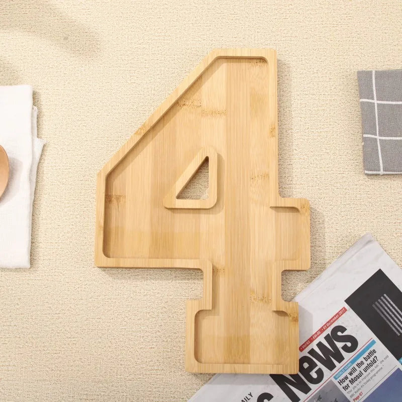 Wooden Digital Tray Home Party Birthday Decoration Dessert Plate