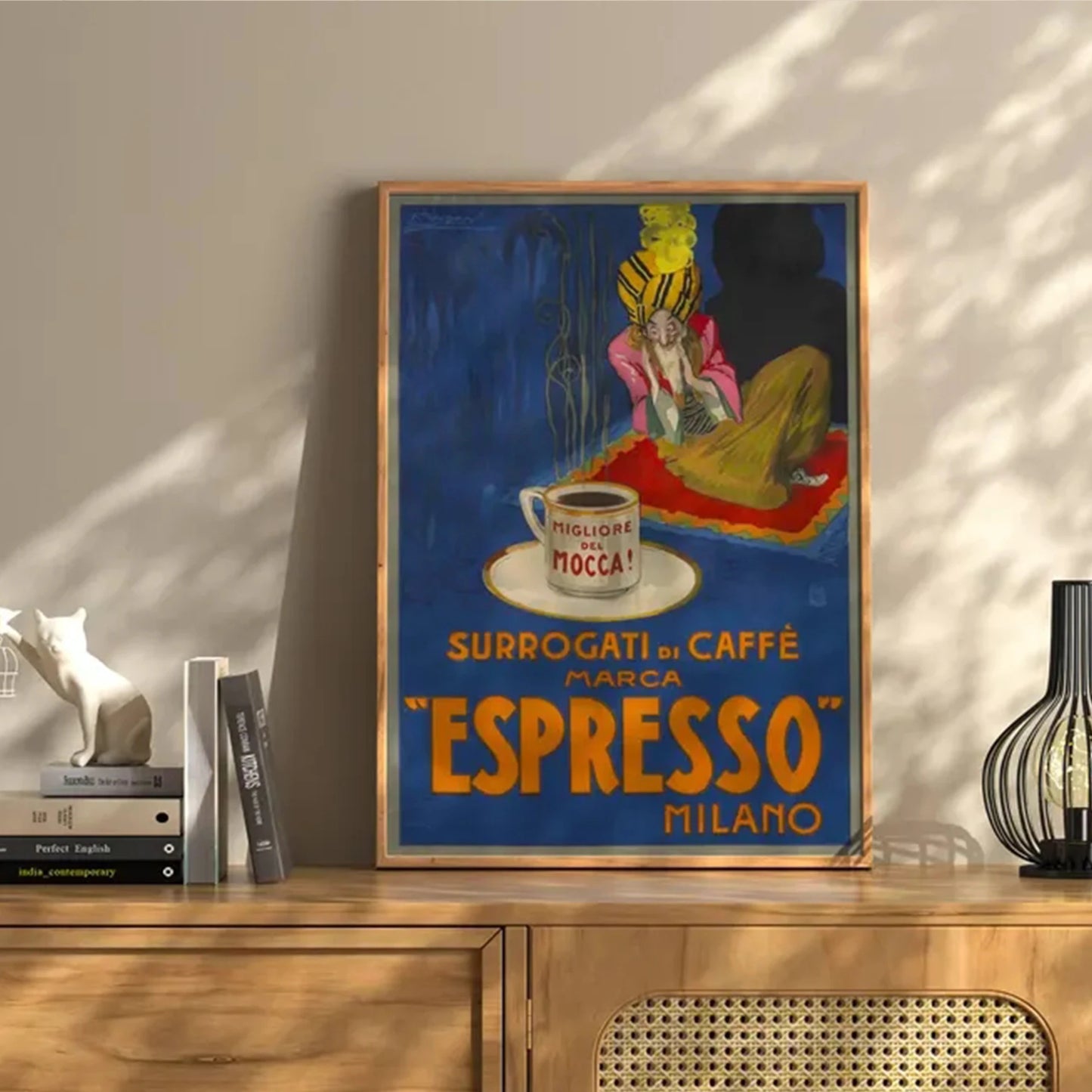 Retro Italian Espresso Canvas Wall Art | Vintage Coffee Poster