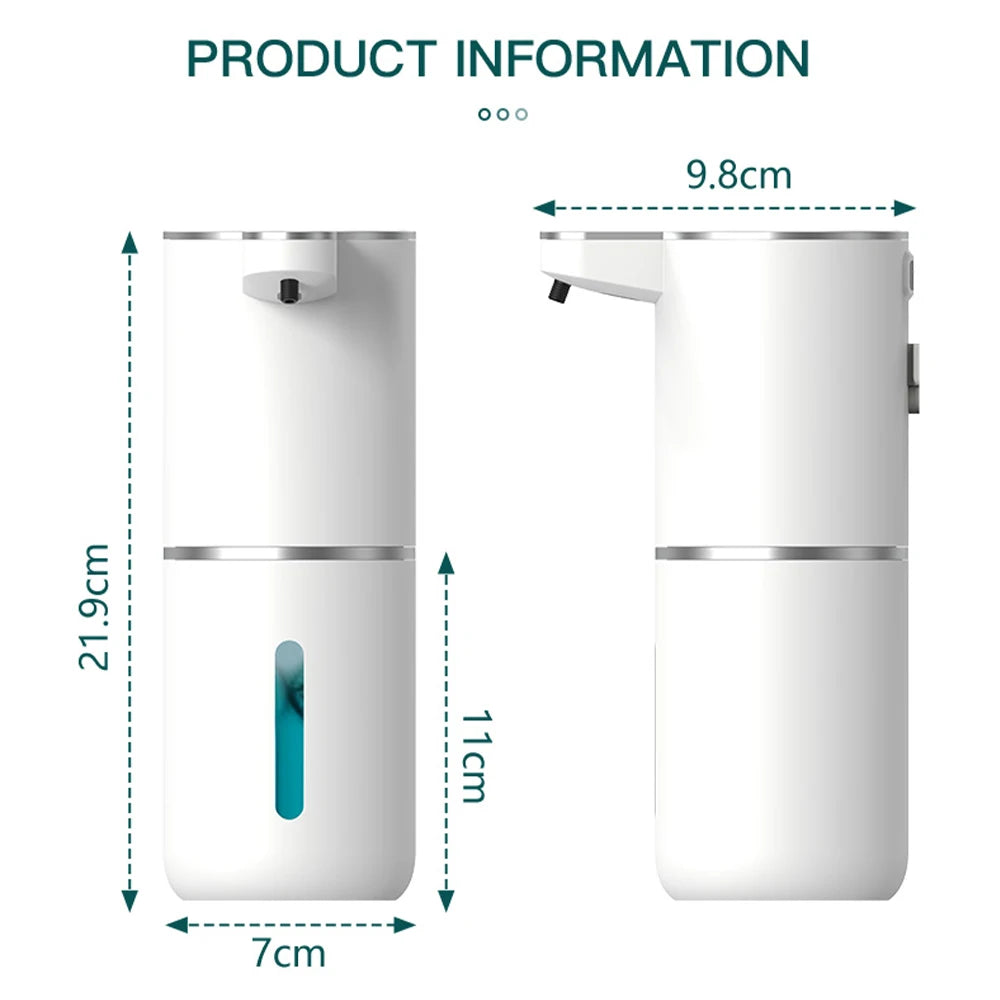 Automatic Touchless Foaming Soap Dispenser 380ml 4 Level Adjustable USB Rechargeable Electric Wall Mounted for Bathroom Kitchen Peaceful Pleasures Health and Wellness