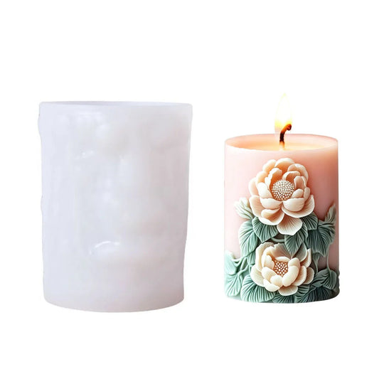 3D Rose Silicone Candle Mold | DIY Floral Aromatherapy Mould Silicone Candle Mold Oasis Select White
