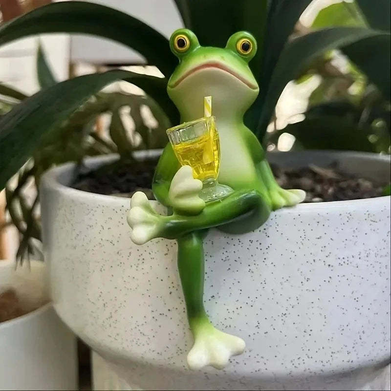 Miniature Frog Figurines | Funny Frog Planter Hugger Garden Decor
