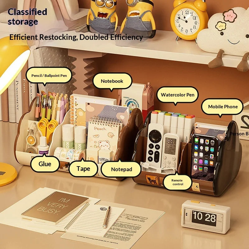 Space Saving Multi Compartment Desktop Organizer for Students Office Workers Cosmetic Stationery Office Supplies Storage Peaceful Pleasures Health and Wellness