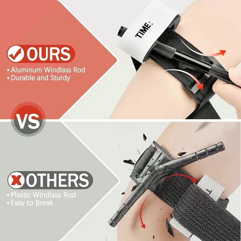 Second Generation Upgrade Repeated Use Strengthen Tactical First Aid New Metal Aluminum Rod Tourniquet Survival Hemostasis Peaceful Pleasures Health and Wellness