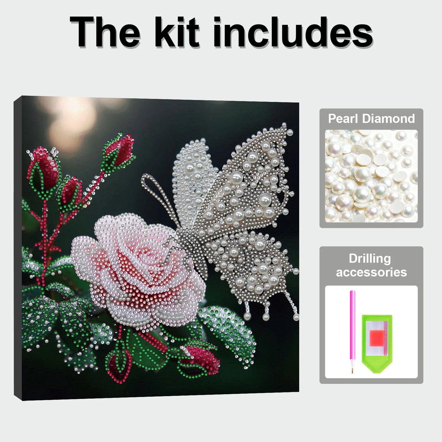 Pearl Gem Diamond Art Painting Kit with Frame 9.84x9.84in DIY Art Craft Pearl Diamond Painting for Adults Home Wall Decor Peaceful Pleasures Health and Wellness