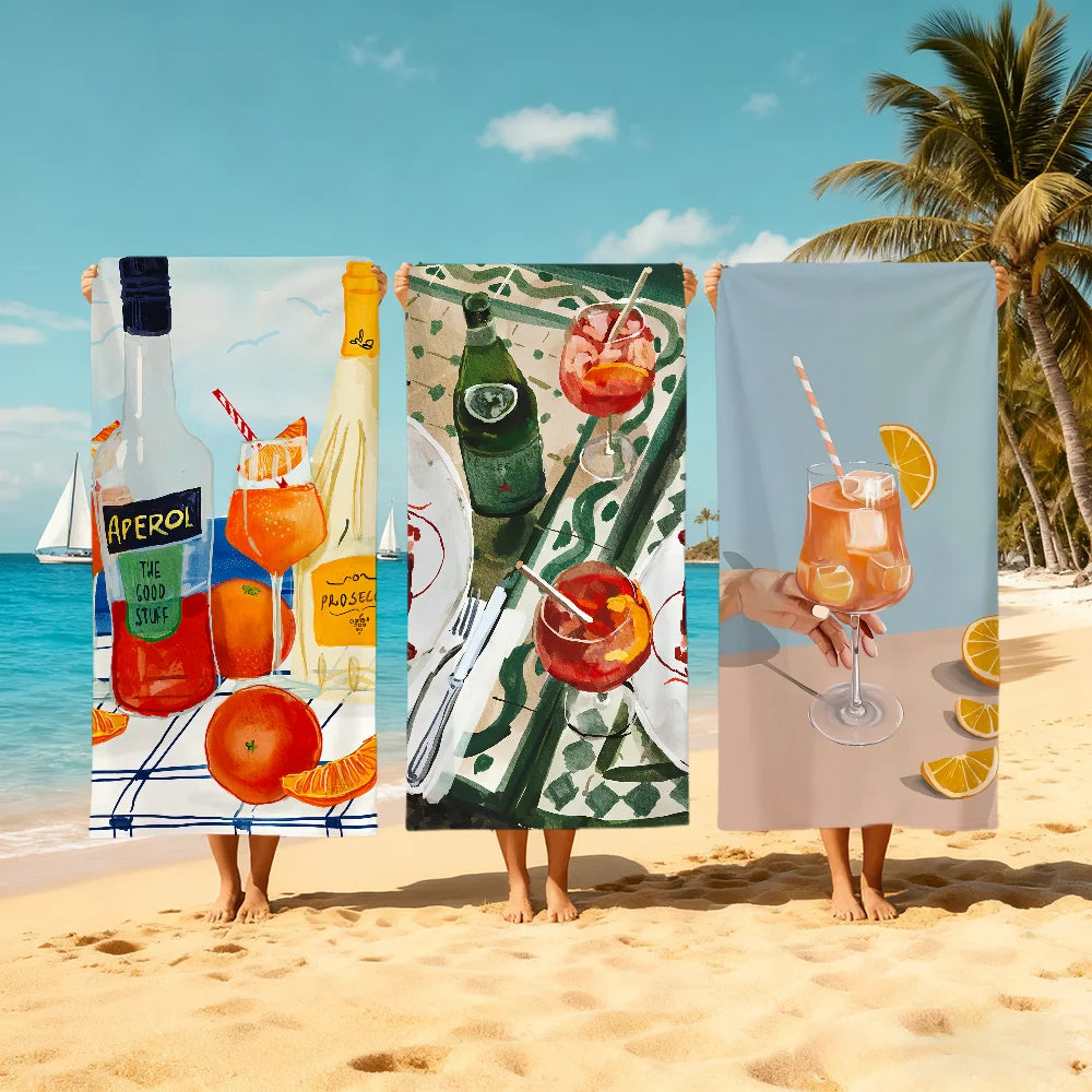 Aperol Spritz Quick-Dry Beach Towel | Soft Pool & Travel Towel Quick-Dry Beach Towel Peaceful Pleasures Health and Wellness