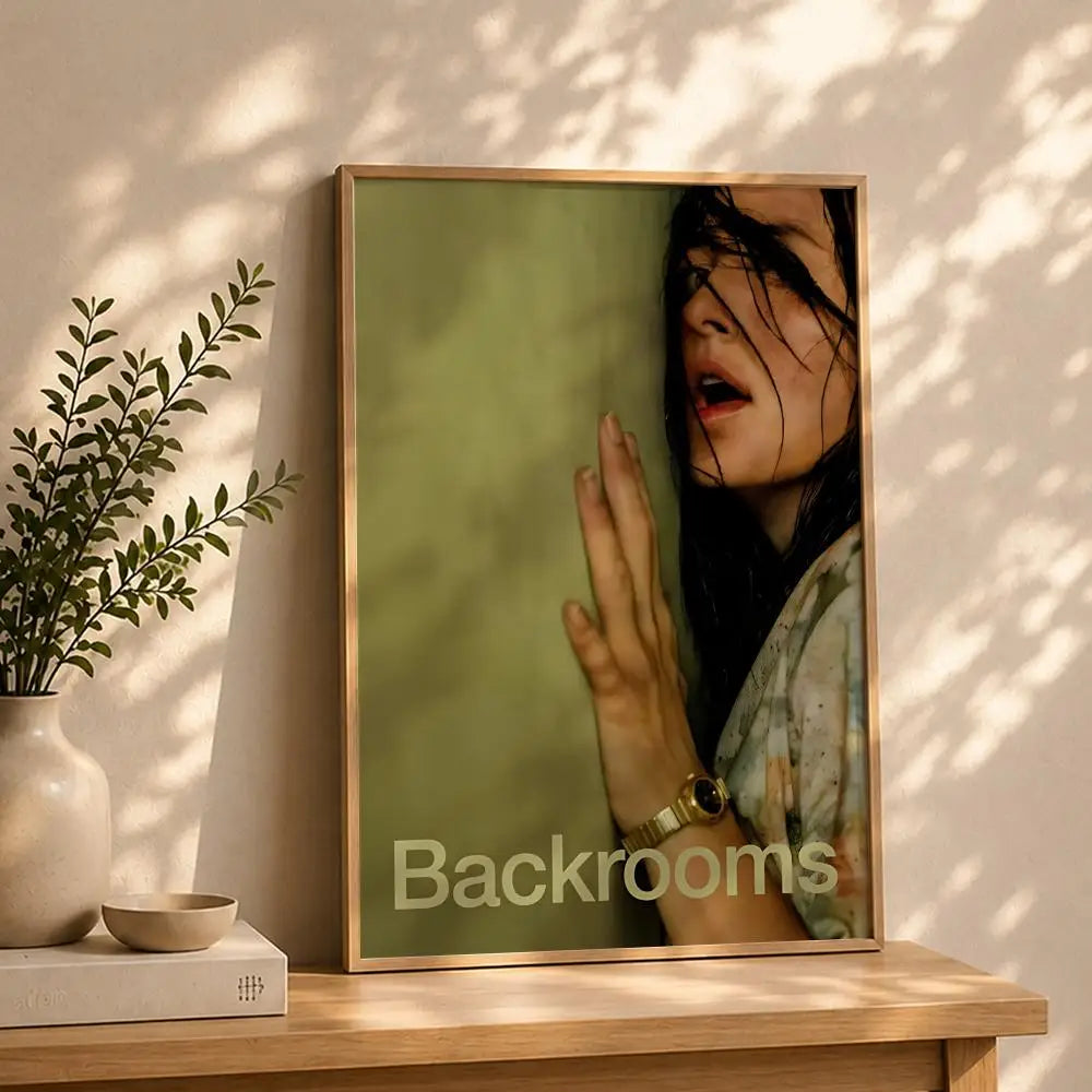 Backrooms Movie Poster HD Self-Adhesive Waterproof Wall Art Wall Art Poster Peaceful Pleasures Health and Wellness White2 50X70cmNoframe