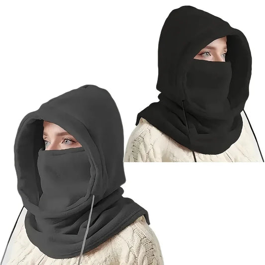 Unisex Winter Balaclava Knit Hood - Windproof Mask with Drawstring, Motorcycle Riding Headgea Warm Knitted Cap Cold Weather Peaceful Pleasures Health and Wellness