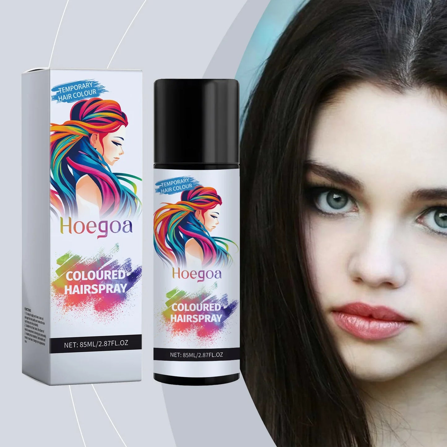 HOEGOA Temporary Black Hair Dye Spray – Cover Grey Hair