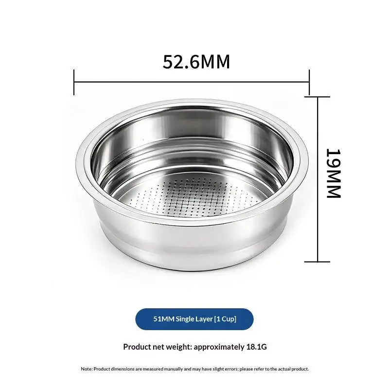 51/54mm Espresso Filter Basket | 304 Stainless Steel Portafilter