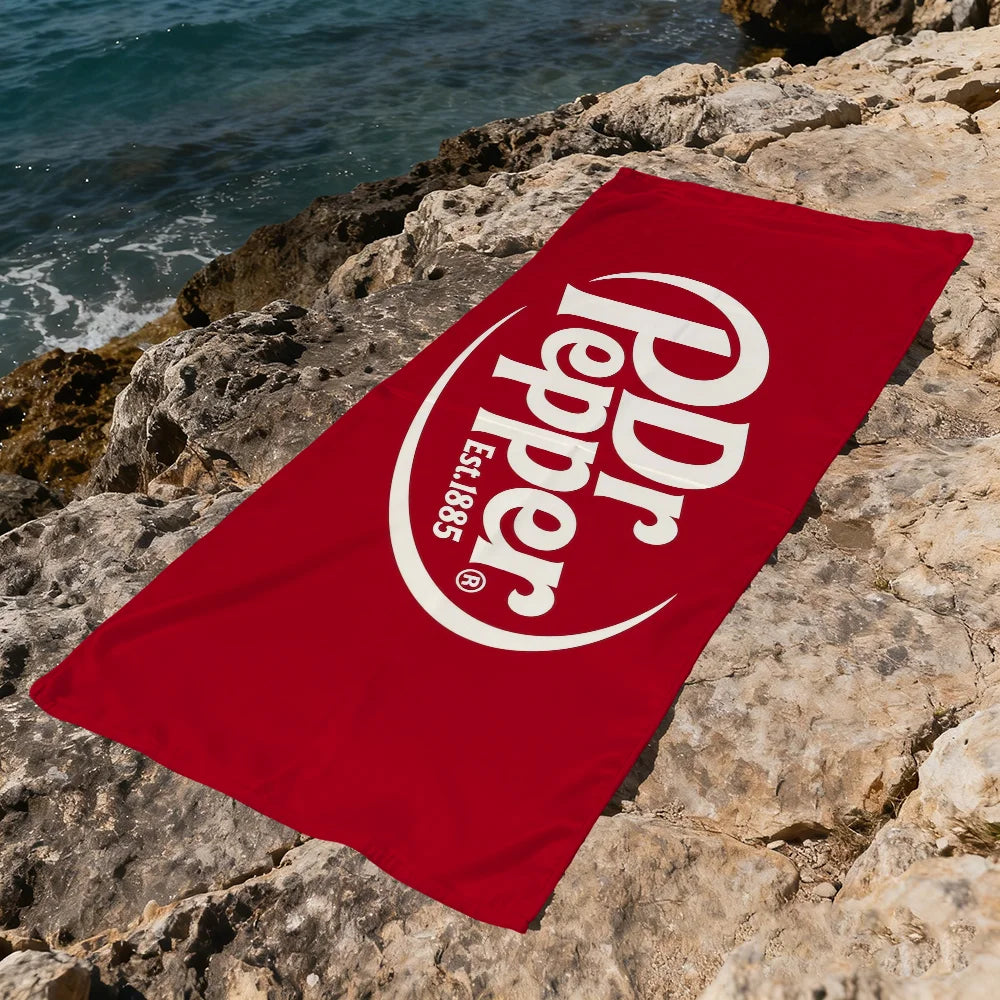 Dr Pepper Quick-Dry Beach Towel | Soft Microfiber Pool Towel Quick-Dry Beach Towel Peaceful Pleasures Health and Wellness