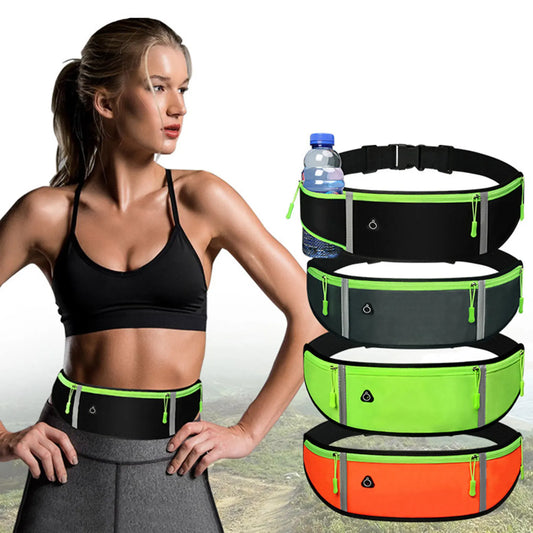 Outdoor Sports Waist Bag for Phones with Reflective Strips Soft Touch Polyester Fanny Pack for Men Women Running Hiking Peaceful Pleasures Health and Wellness