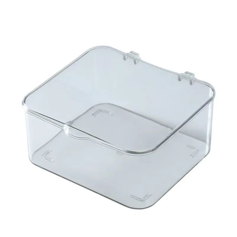 Flip Top Clear Plastic Storage Box | Desktop Organizer
