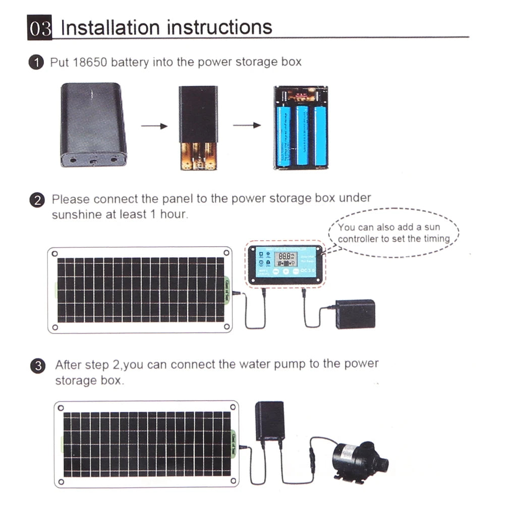 Solar Panel Water Pump 18V 30W Garden Decoration Mini Solar Panel Fountain Watering System Energy Saving Kits for Fish Tank Peaceful Pleasures Health and Wellness
