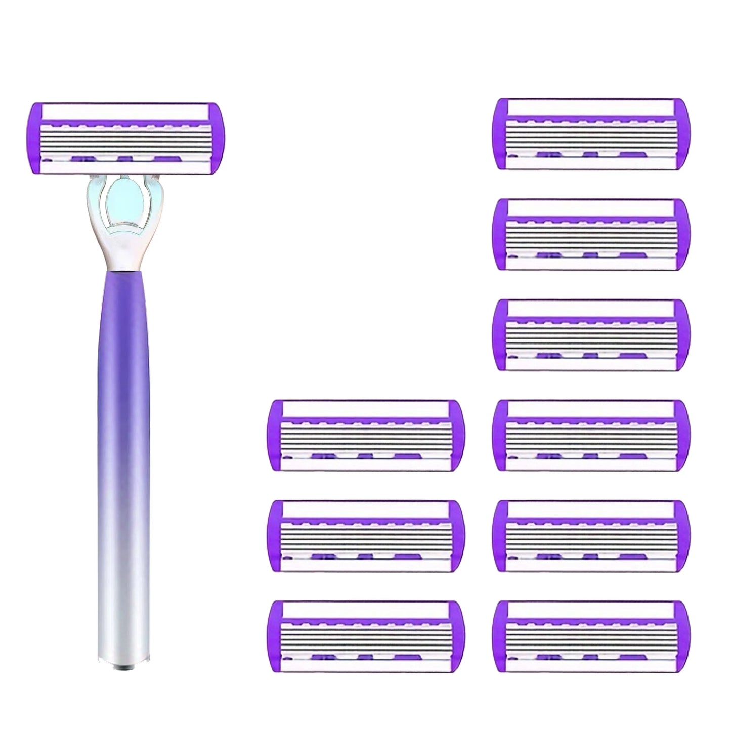 Women's 6-Blade Reusable Razor | Replaceable Head Shaver