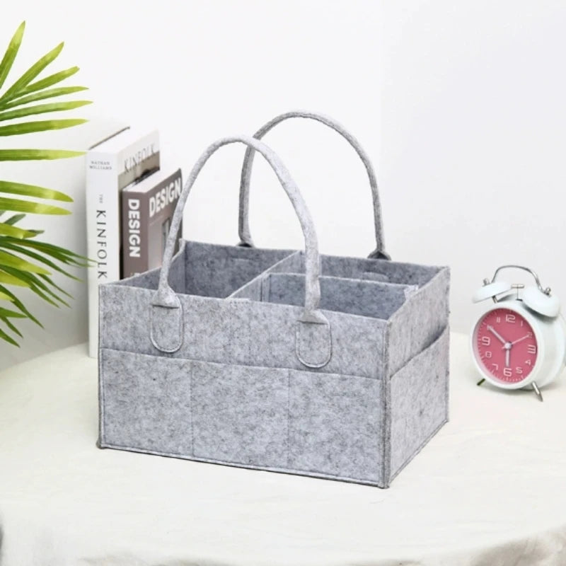 Durable children's felt diaper storage bag, baby miscellaneous toy diaper, large capacity felt diaper bag, wardrobe storage bag Peaceful Pleasures Health and Wellness