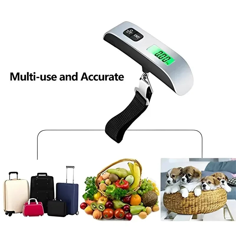 50kg Portable Hanging Scale Electronic Hand Luggage Scale Digital Display Suitcase 110lb Travel Baggage Bag Weighing Tools Peaceful Pleasures Health and Wellness