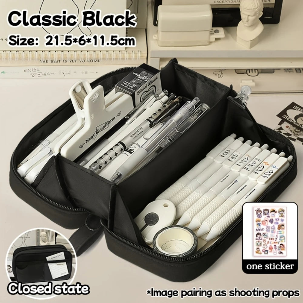 Volcano Pencil Case 3-Layer Compartment Stationery Organizer