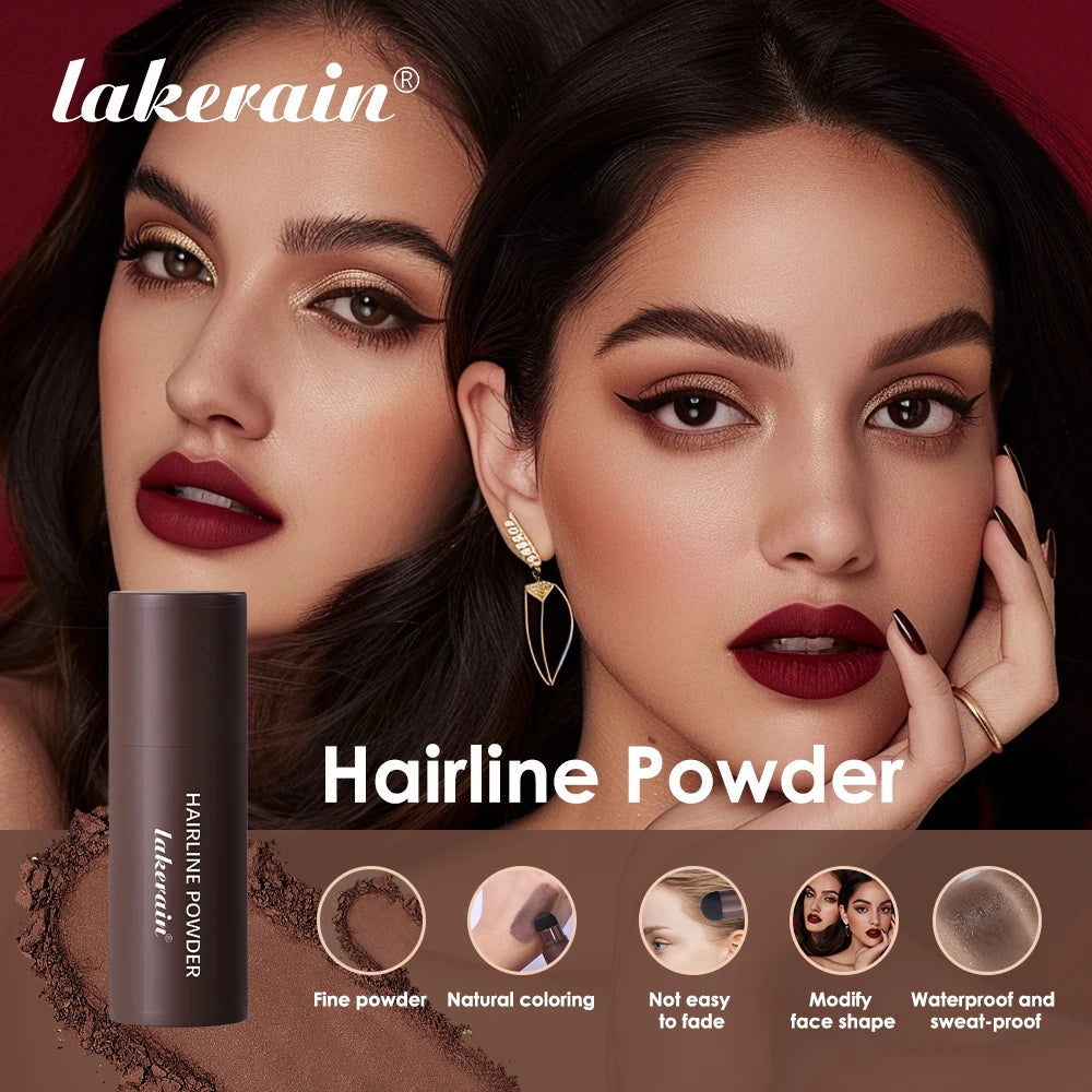 Lakerain Hairline Powder Filling Hair and Eyebrows Gaps Naturally Modify Long Lasting Holding Waterproof Sweat-proof Fine Powder Peaceful Pleasures Health and Wellness