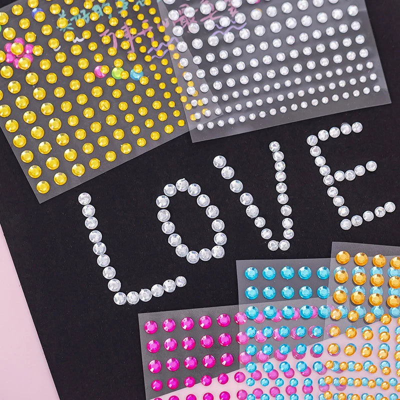 165-Piece Crystal Rhinestone Gem Stickers – Self-Adhesive DIY