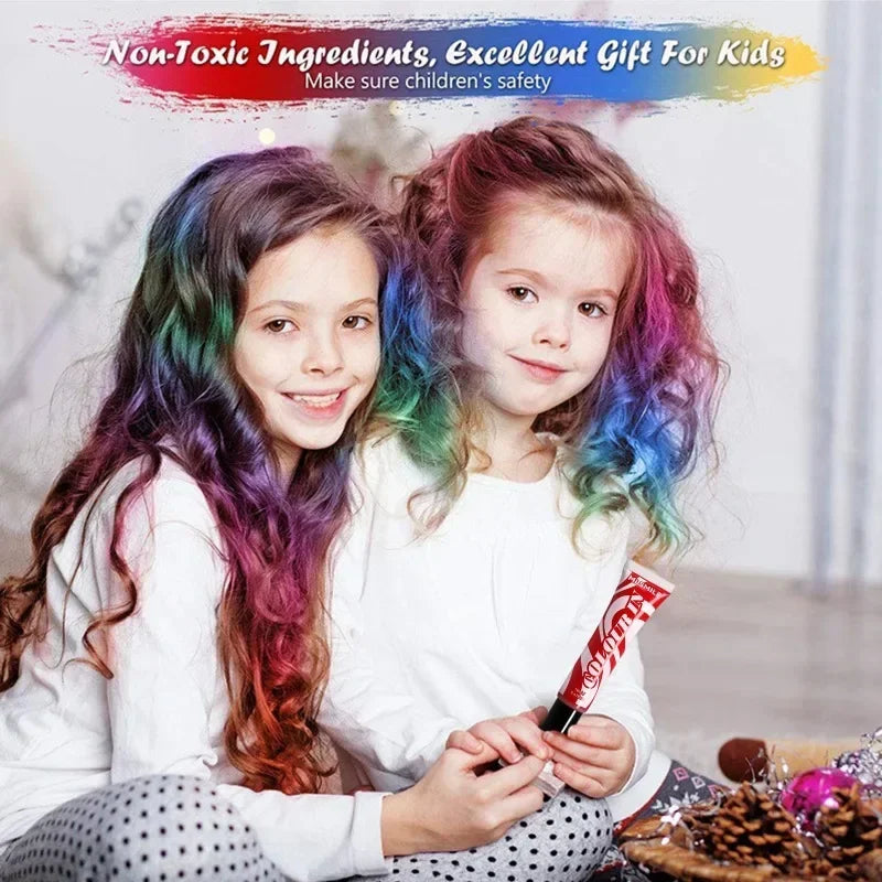 Temporary Hair Color Wax Chalk – Washable DIY Dye, Non-Toxic