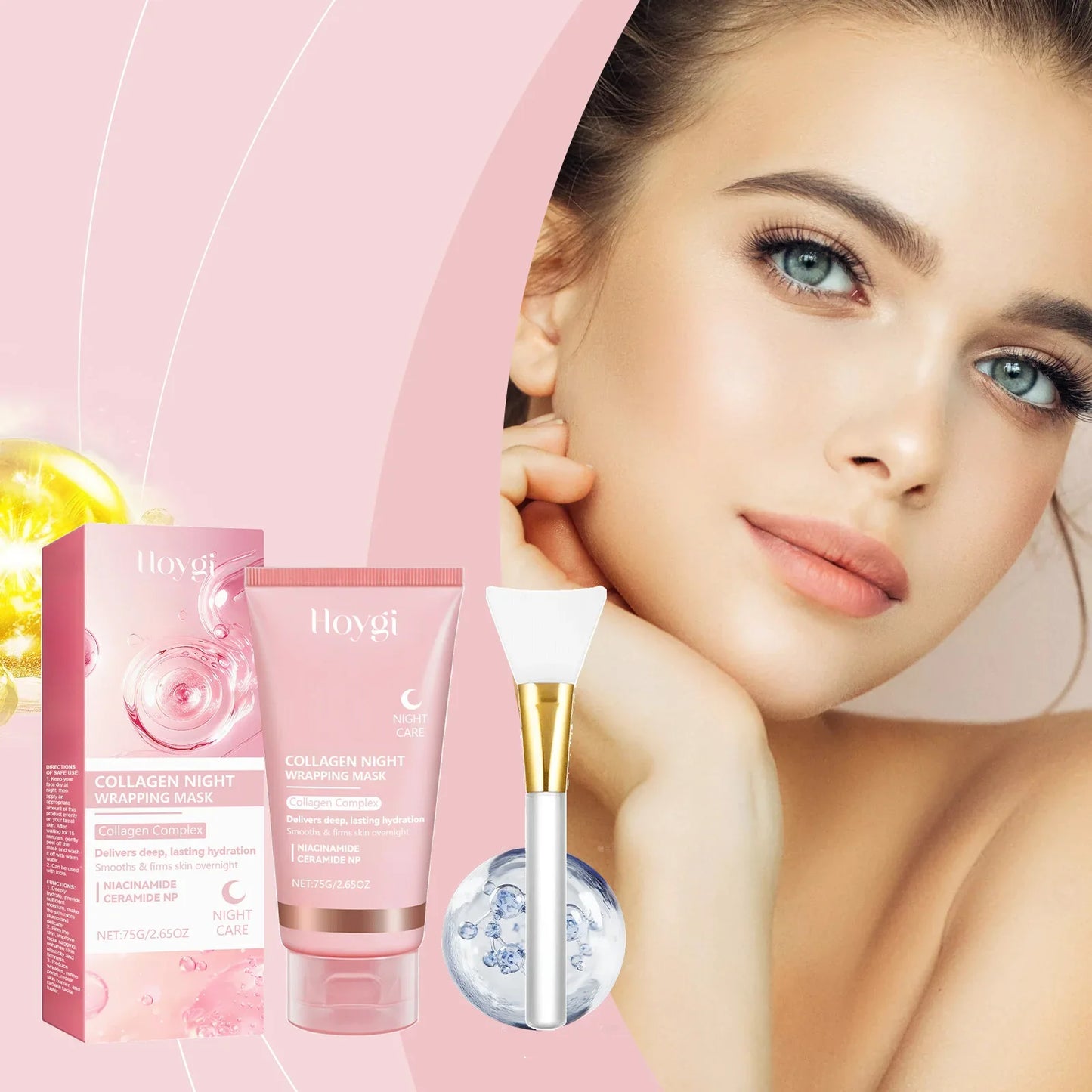 Hoygi Collagen Anti-Wrinkle Peel-Off Face Mask + Scraper