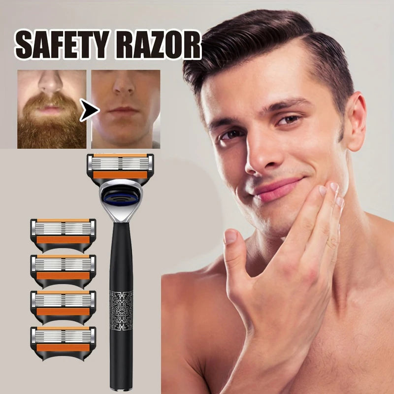 7-Layer Stainless Steel Safety Razor Blades | Replaceable Head