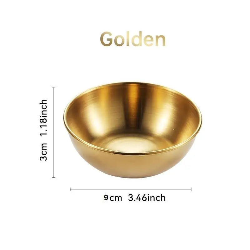 Stainless Steel Golden Sauce Dish | Condiment Serving Plate