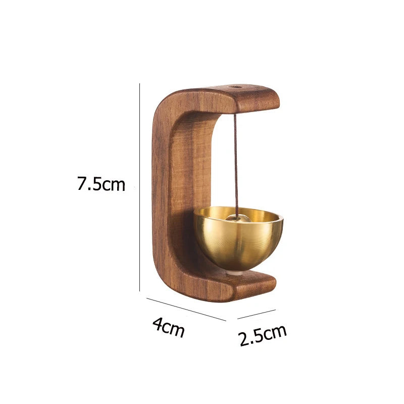 2026 Dopamine Home Wind-Bell Magnetic Inhalation Beech Wood Copper Bell Walnut Ornament Car Door Reminder Decorative Bell Peaceful Pleasures Health and Wellness
