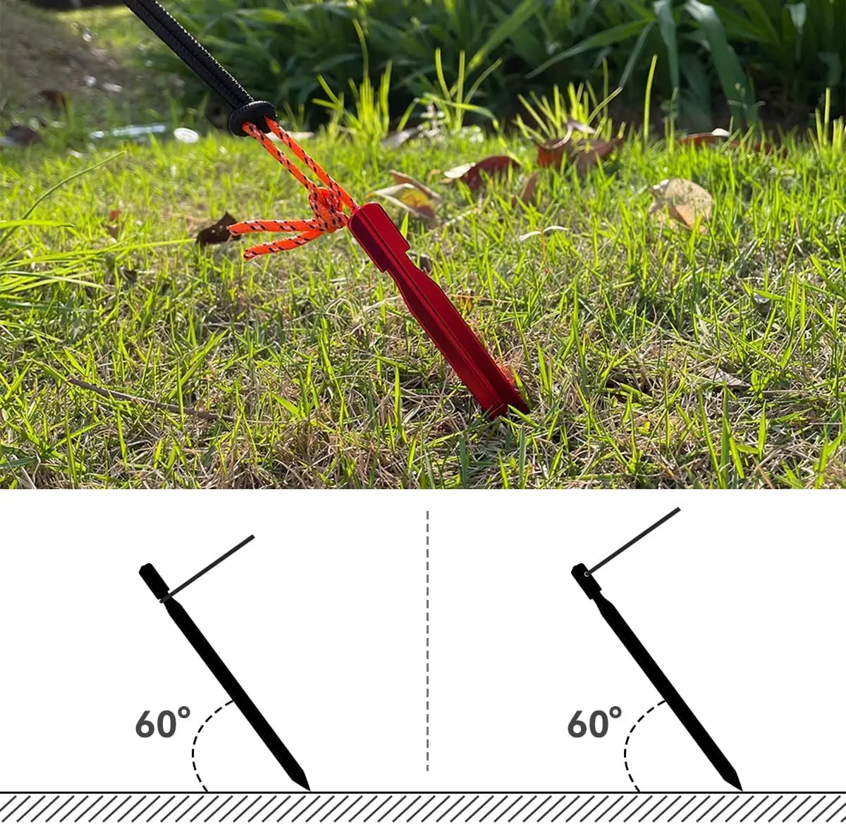 6Pcs 23cm Aluminum Alloy Tent Pegs Tent Nail Yard Canopy Garden Stakes Ground Camping Backpacking Hiking Tent Accessories Peaceful Pleasures Health and Wellness