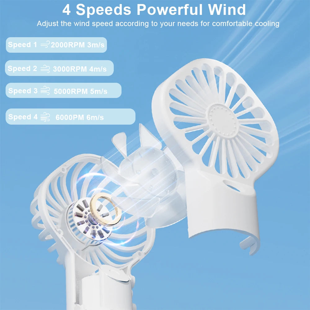 Portable Handheld Mist Fan Rechargeable Personal Fan Spray Water Mist Fans for Summer Beach Travel Camping Mini Cooling Hand Fan Peaceful Pleasures Health and Wellness