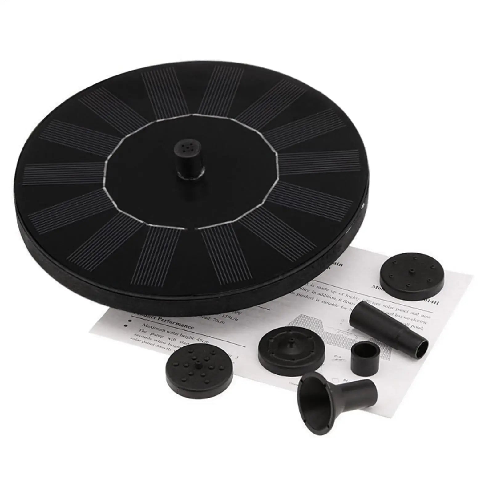 Solar Fountain Pump with 6 Nozzles Outdoor Pond Water Aerator Solar Powered Water Feature for Garden Patio Backyard Lawn Pool Peaceful Pleasures Health and Wellness