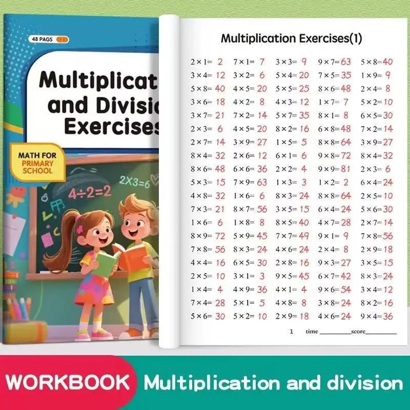 48 Pages Multiplication Division 99 Times Exercise Book Training