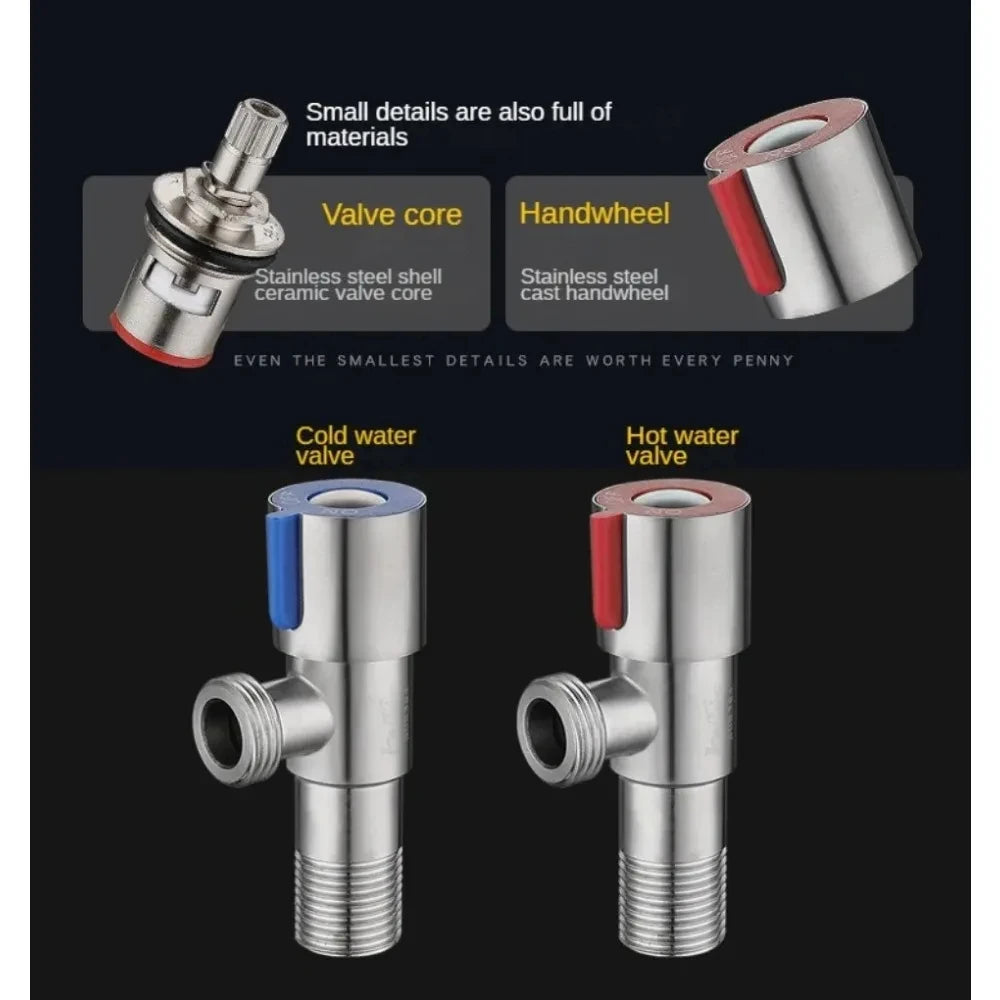 G1/2" Brass Black Angle Stop Shut-Off Valve | Bathroom Bidet