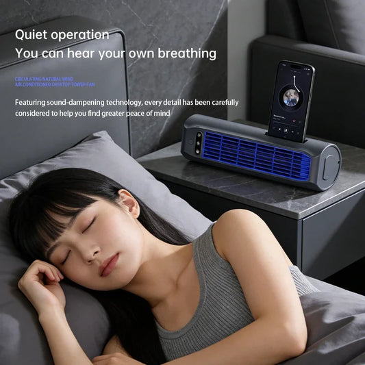 Portable Desktop Fan USB Rechargeable Silent Wall Mount Kitchen Office Bedroom Cooler with Phone Stand Air Fan Peaceful Pleasures Health and Wellness