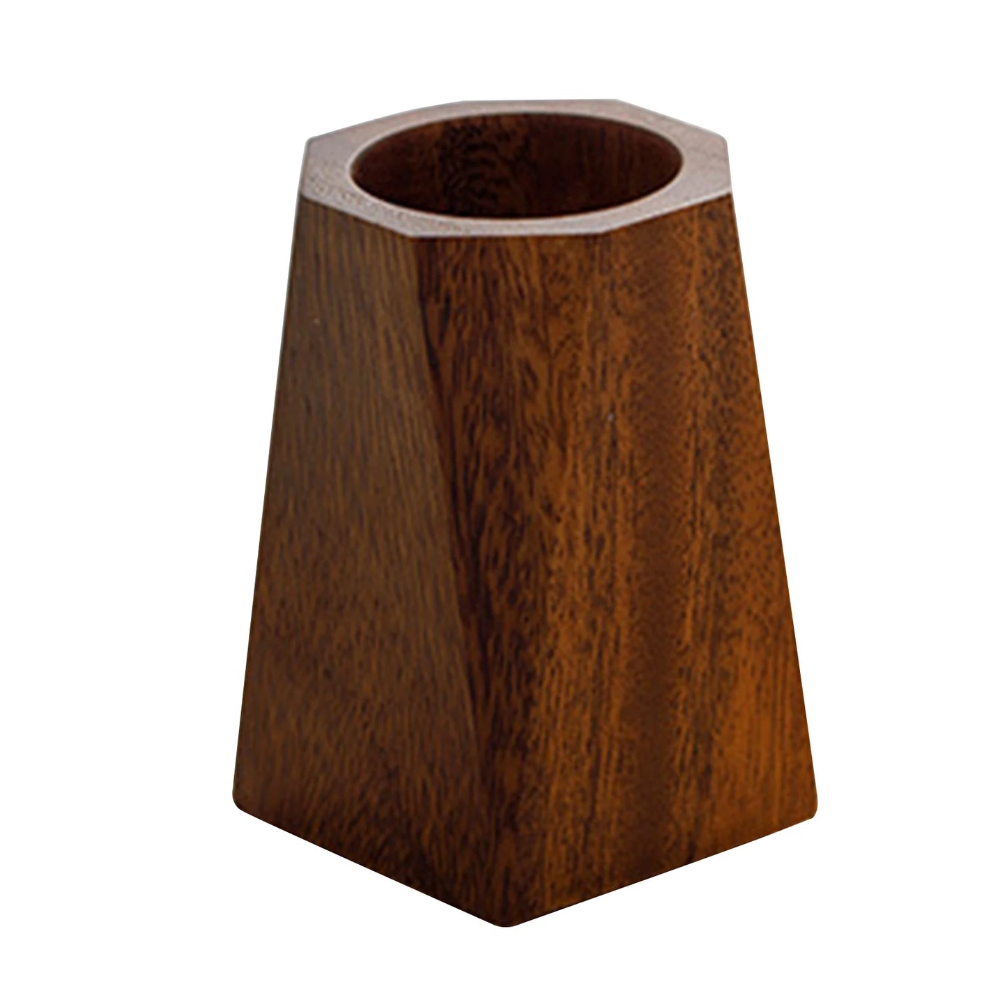Walnut Wood Pen Pot Holder Desktop Organiser Basket Office Desk Accessory Vintage Pen Pencil Storage Cup For Office Desk School Peaceful Pleasures Health and Wellness Octagonal Pen Holder