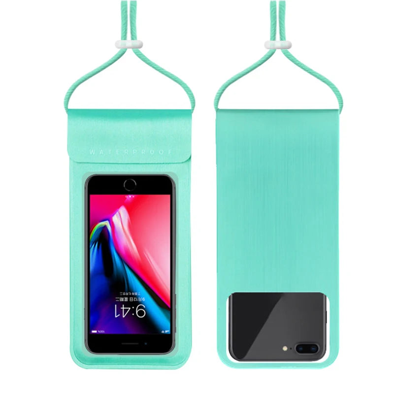 IPX8 waterproof mobile phone bag waterproof phone pouch for swimming phone armbands and pouches diving phone case under water Peaceful Pleasures Health and Wellness Blue(6.8inch)