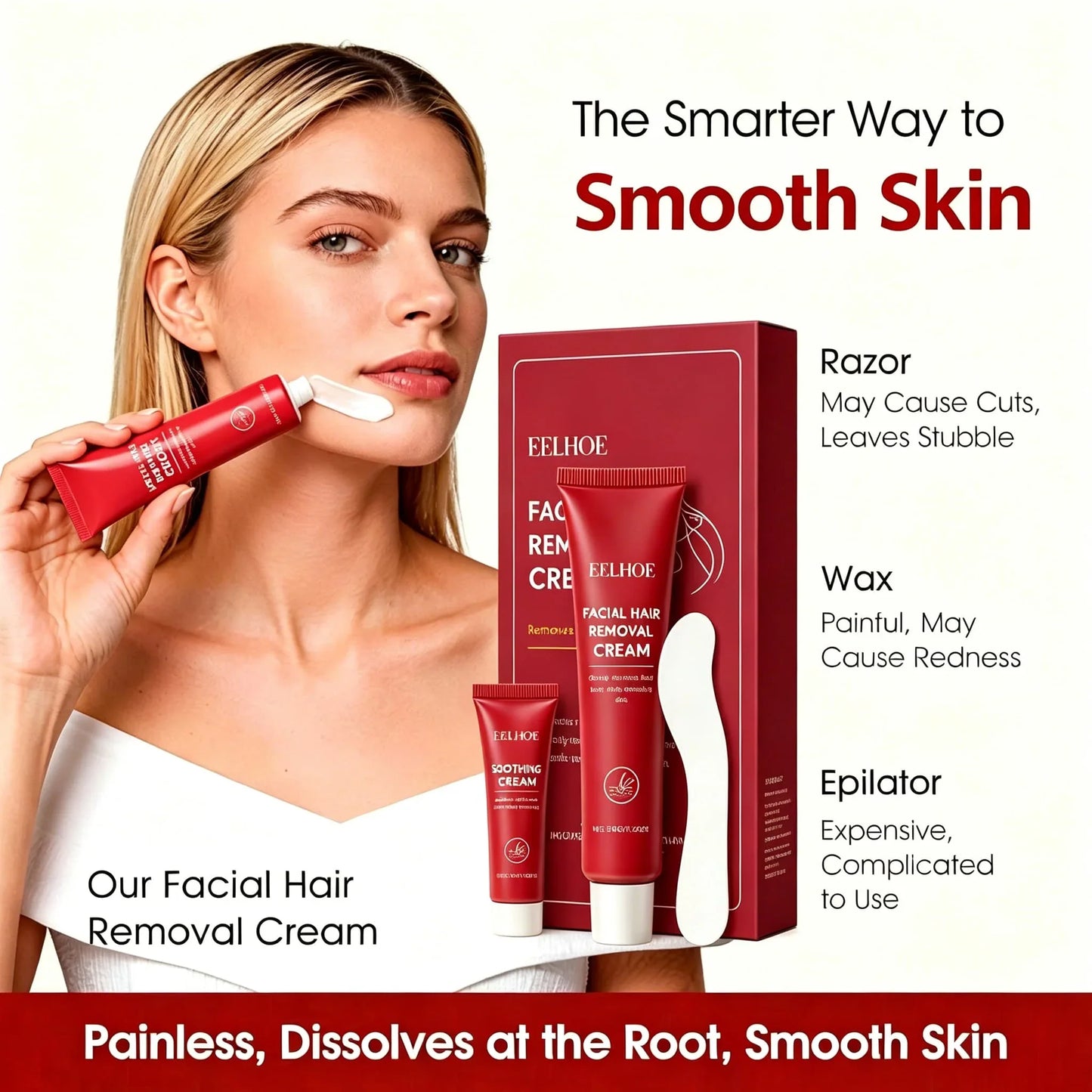 Eelhoe Facial Hair Removal Cream Kit for Women – Face & Lip
