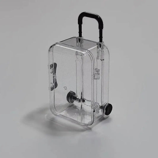 Mini Suitcase Storage Box – Transparent Plastic Jewelry Case Mini Storage Box Oasis Select