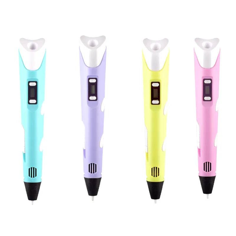 3D Pen 3D DIY Drawing Pen With LCD Screen Compatible PLA Filament Toys Safe 3D Pen for Children Kids Christmas Birthday Gift Peaceful Pleasures Health and Wellness