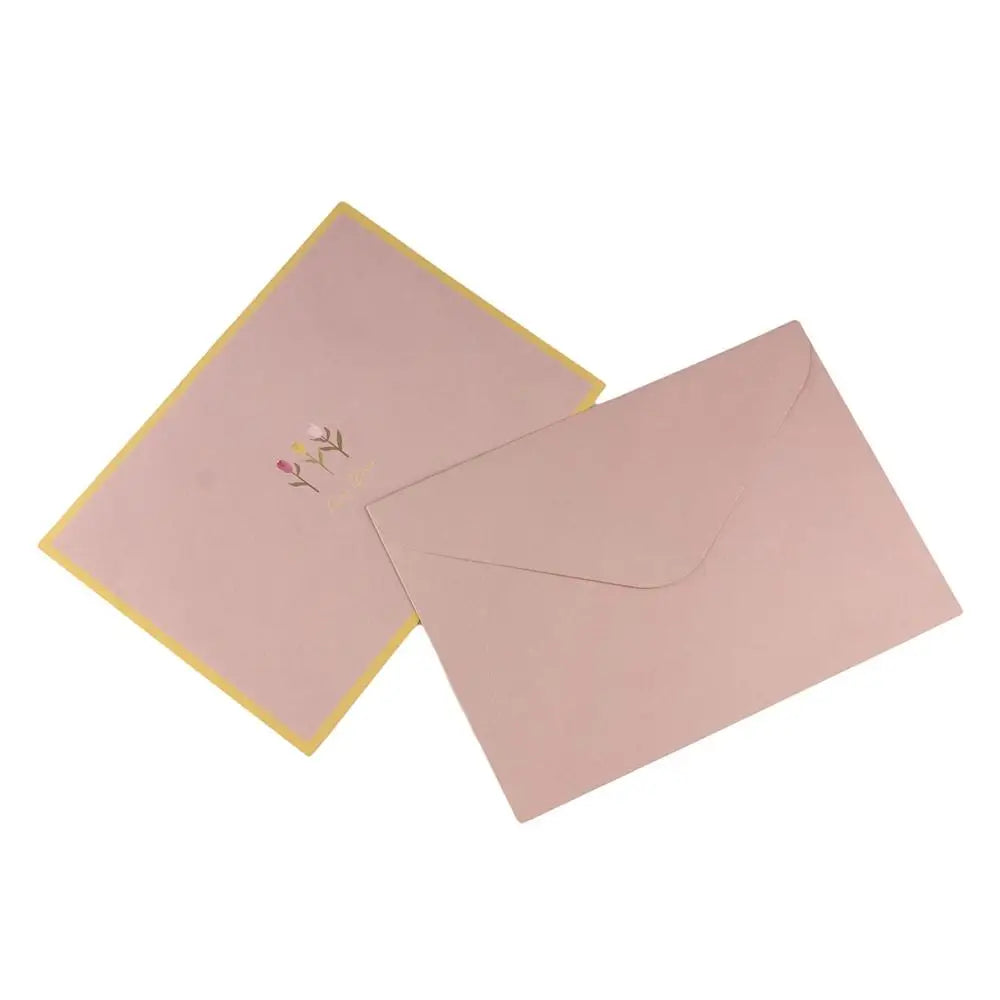 Gift Card Flowers Floral Envelopes with Stickers Greeting Letter Pads Kawaii DIY Postcard Letter Writing Paper Wedding Party Peaceful Pleasures Health and Wellness