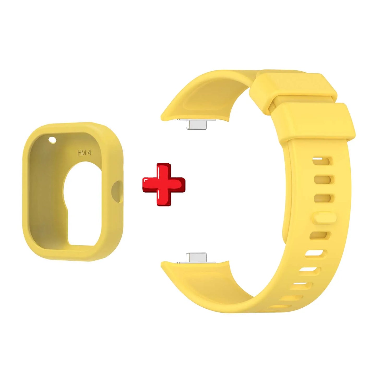 Silicone Watch Band & Case for Xiaomi Redmi Watch 4 Peaceful Pleasures Health and Wellness Yellow