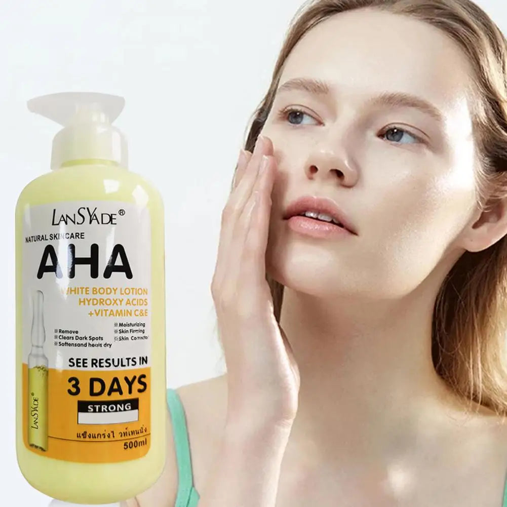 500ml Vitamin C Body Cream Whitening Hydroxy Acids VE Remove Acne Marks Deep Moisturizing Lightening Body Lotion Skin Care Peaceful Pleasures Health and Wellness