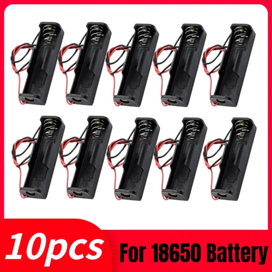 10-Pack 18650 Battery Holder Case 1-Slot with Wire Leads – DIY Battery Holder Case Peaceful Pleasures Health and Wellness