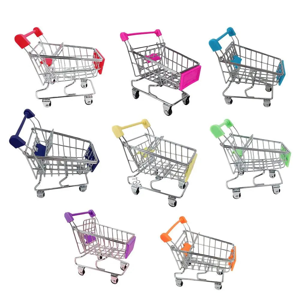 Metal Mini Toy Shopping Cart Realistic Supermarket Pretend Play Kids