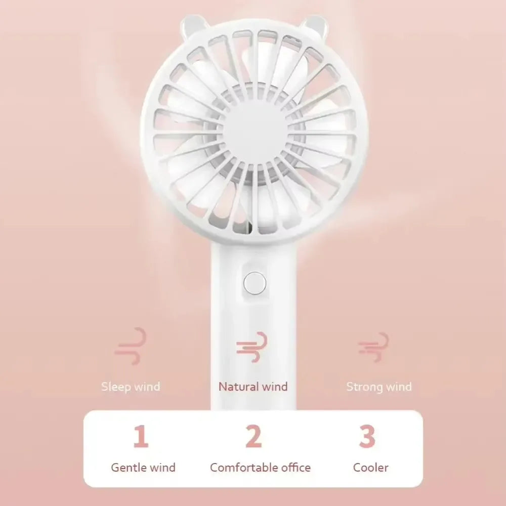 Portable Handheld Fan Small Cooling Fan USB Rechargeable Eyelash Eyelash Mute Cooler Handheld Fan Mini USB Rechargeable Desk Peaceful Pleasures Health and Wellness